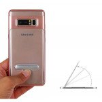 Wholesale Galaxy Note 8 Clear Armor Bumper Kickstand Case (Rose Gold)